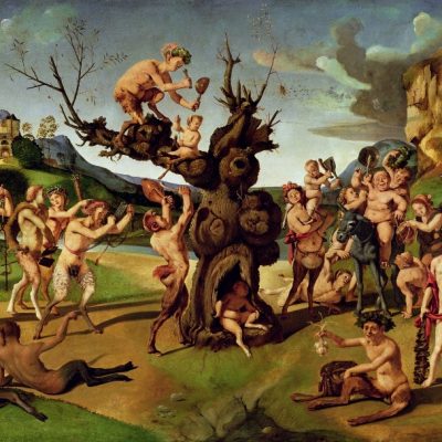 WAM183413 The Discovery of Honey by Bacchus, c.1499 (tempera on panel) by Piero di Cosimo, (c.1462-1521); 79.2x128.5 cm; Worcester Art Museum, Massachusetts, USA; PERMISSION REQUIRED FOR NON EDITORIAL USAGE; Italian,  out of copyright

PLEASE NOTE: The Bridgeman Art Library works with the owner of this image to clear permission. If you wish to reproduce this image, please inform us so we can clear permission for you.